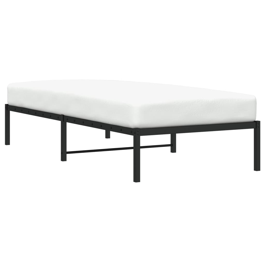 Black metal bed frame 90x190 cm