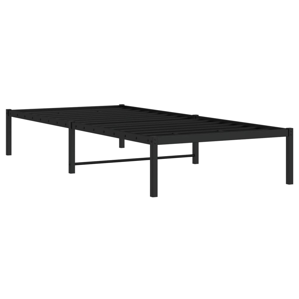 Black metal bed frame 90x190 cm