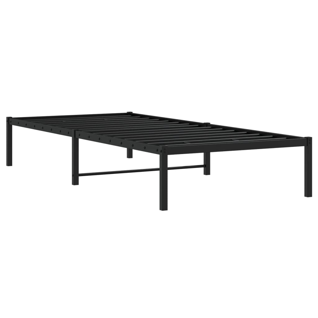Black metal bed frame 90x190 cm