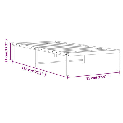 Bettgestell Metall Schwarz 90x190 cm