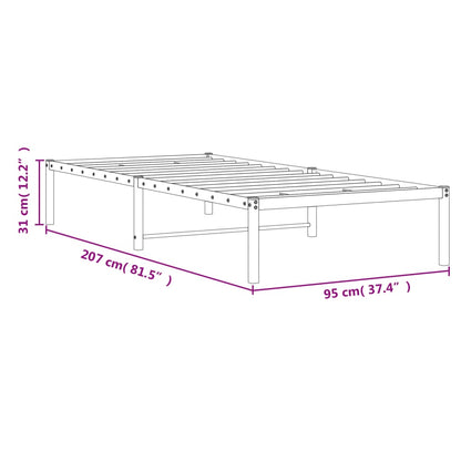 Bettgestell Metall Schwarz 90x200 cm
