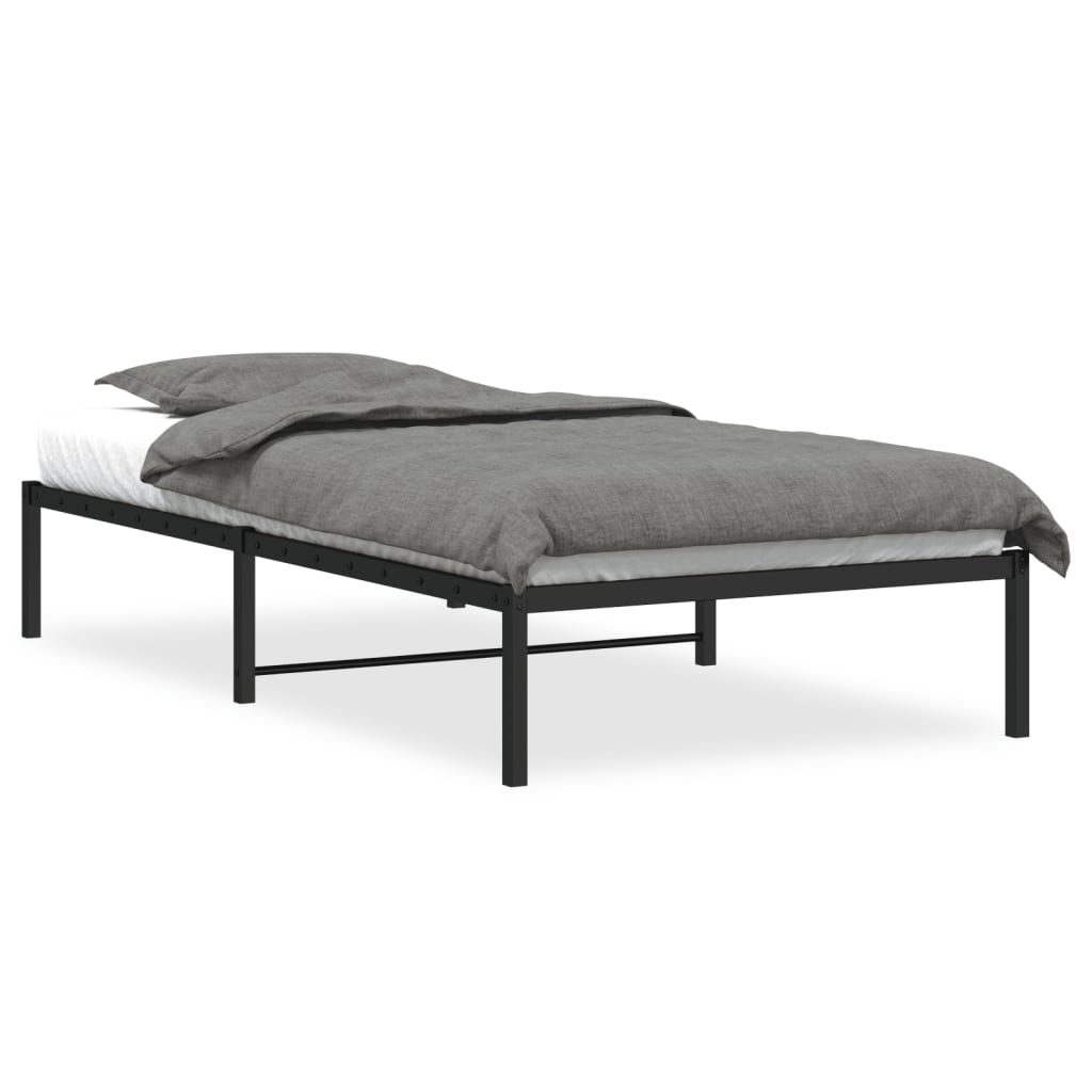 Bed frame metal black 107x203 cm
