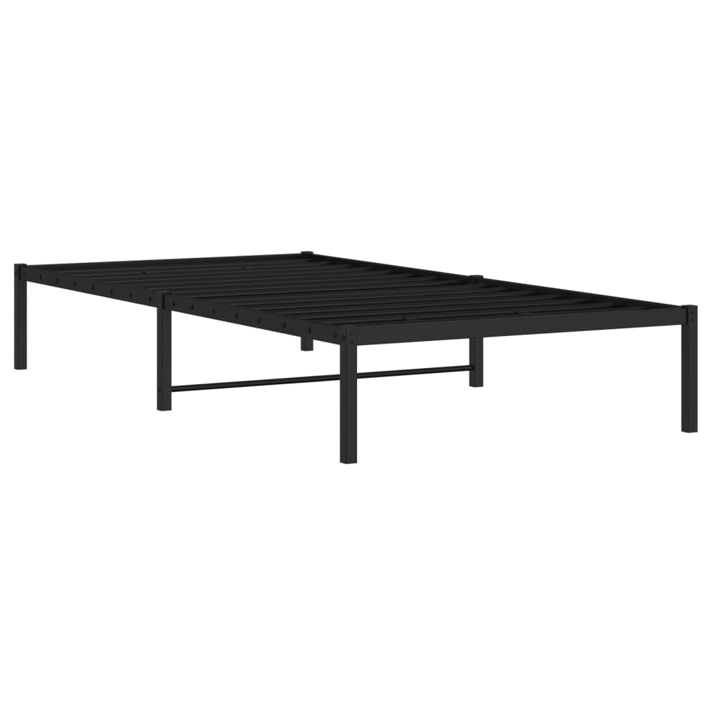 Bed frame metal black 107x203 cm