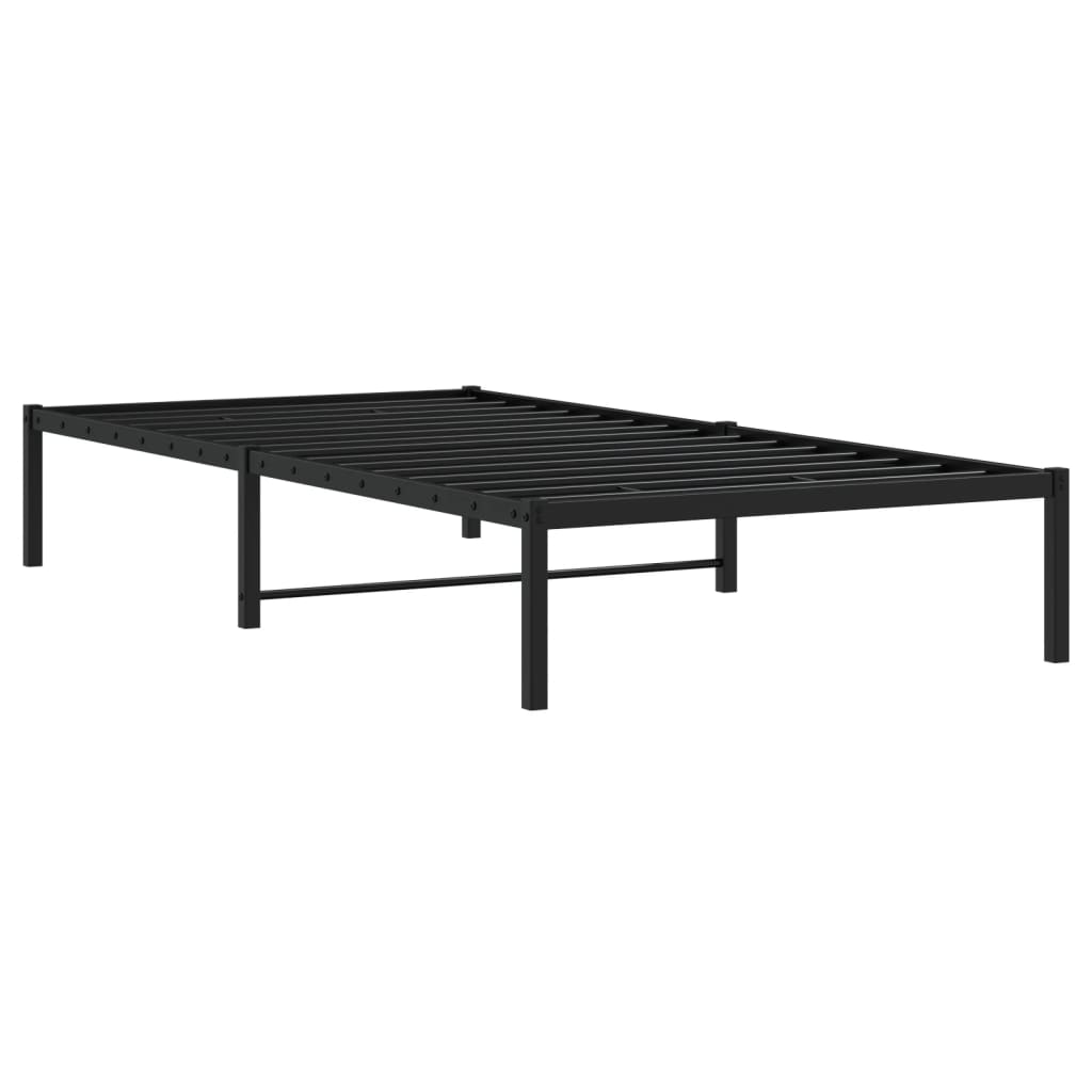 Bed frame metal black 107x203 cm