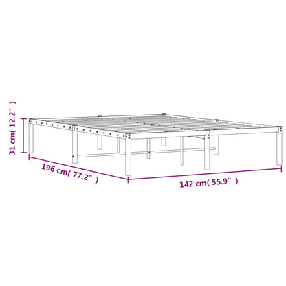 Bettgestell Metall Schwarz 135x190 cm