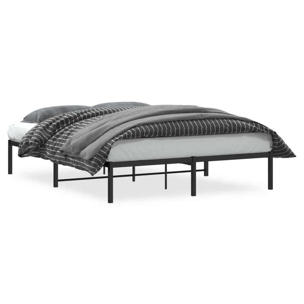 Black metal bed frame 150x200 cm