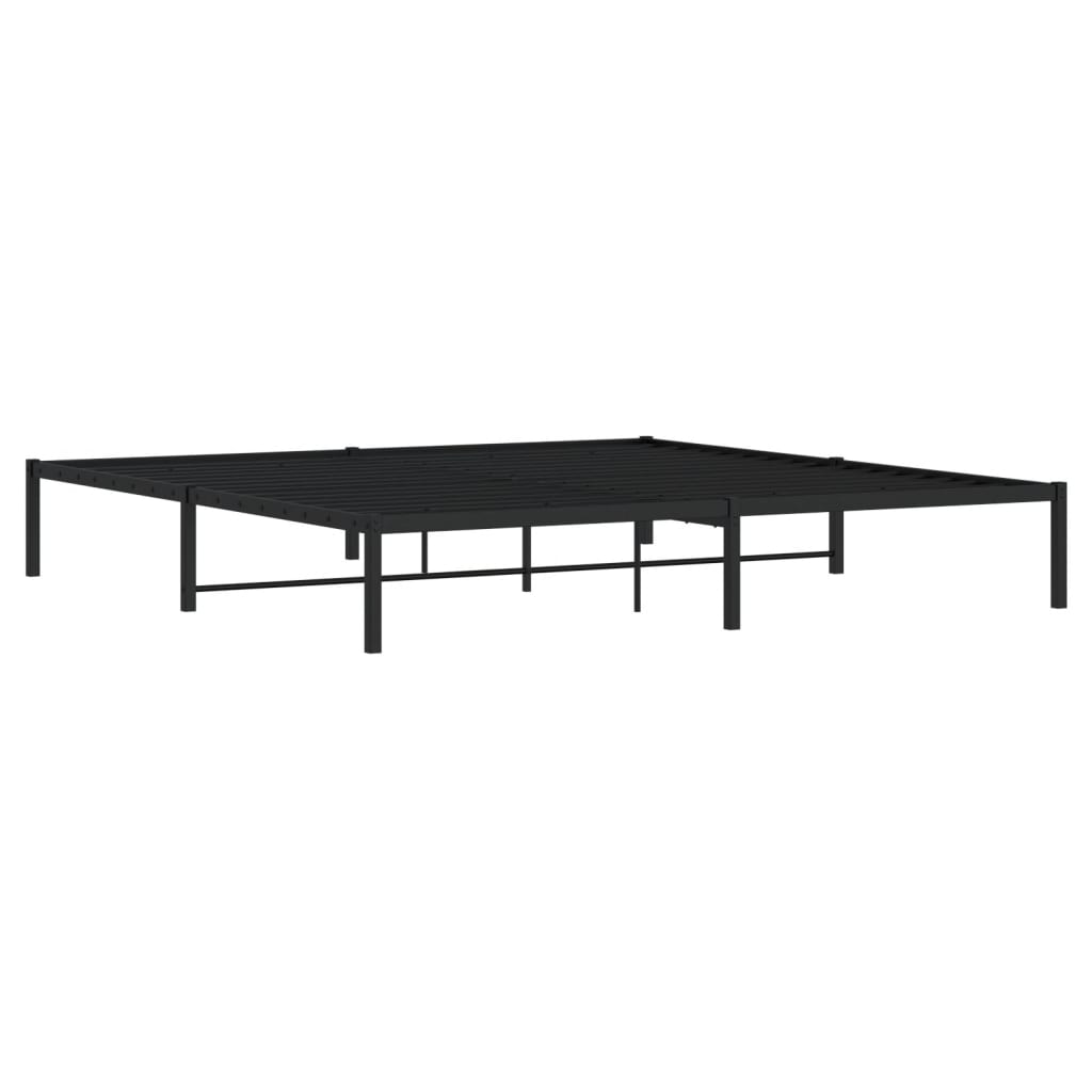 Bed frame metal black 193x203 cm