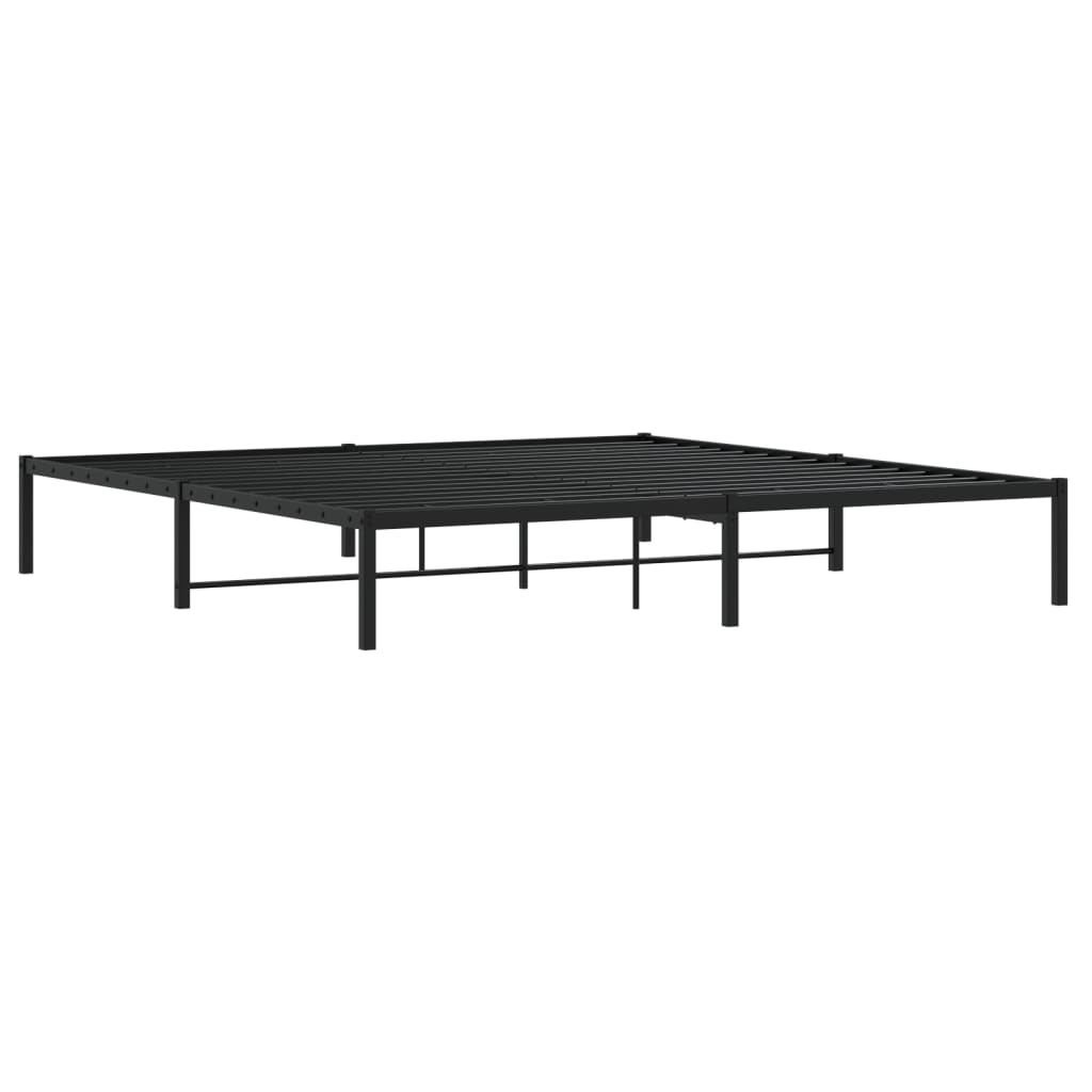 Bed frame metal black 193x203 cm