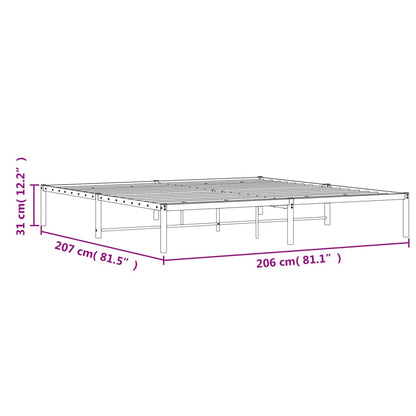 Bettgestell Metall Schwarz 200x200 cm
