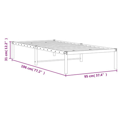 Bettgestell Metall Weiß 90x190 cm