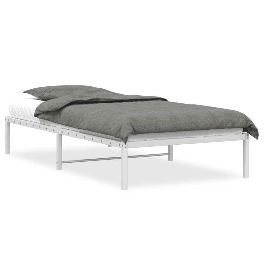 Bed frame metal white 100x200 cm