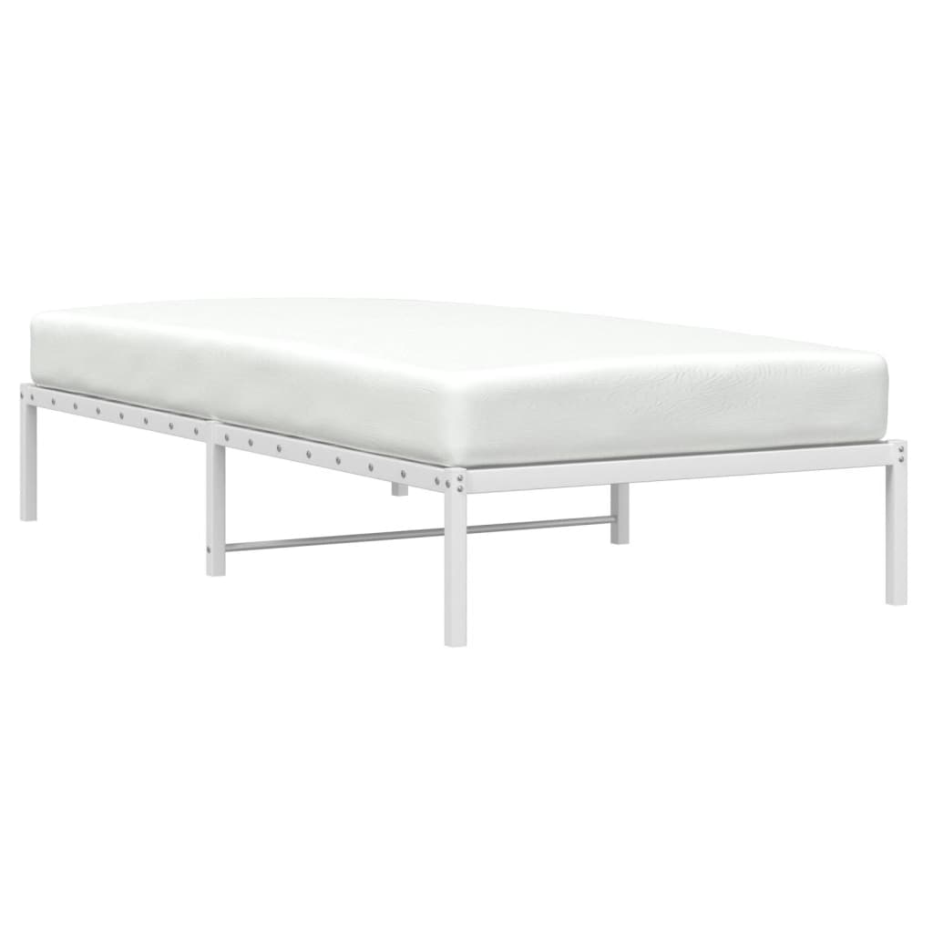 Bed frame metal white 100x200 cm