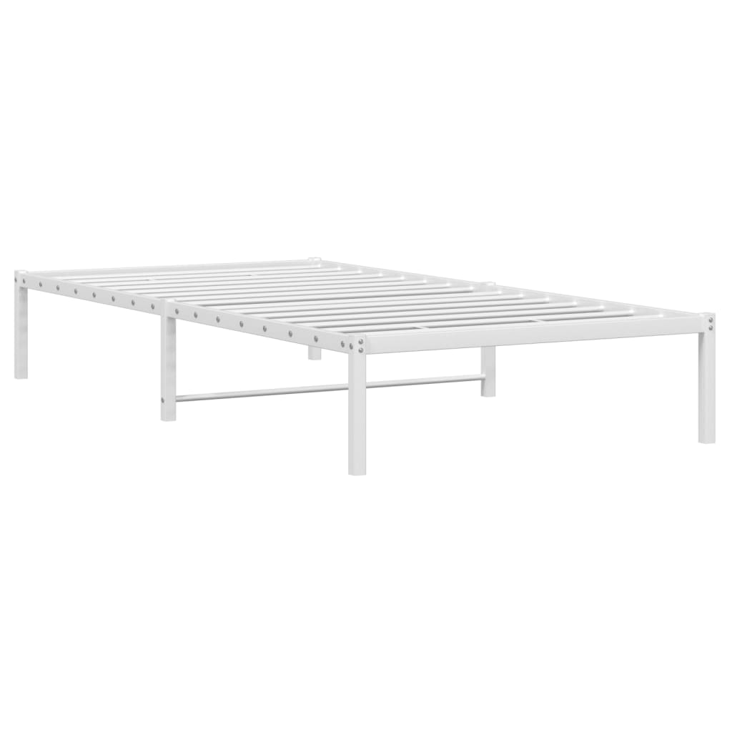 Bed frame metal white 100x200 cm