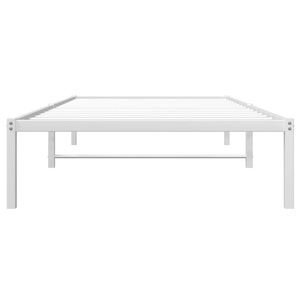 Bed frame metal white 100x200 cm