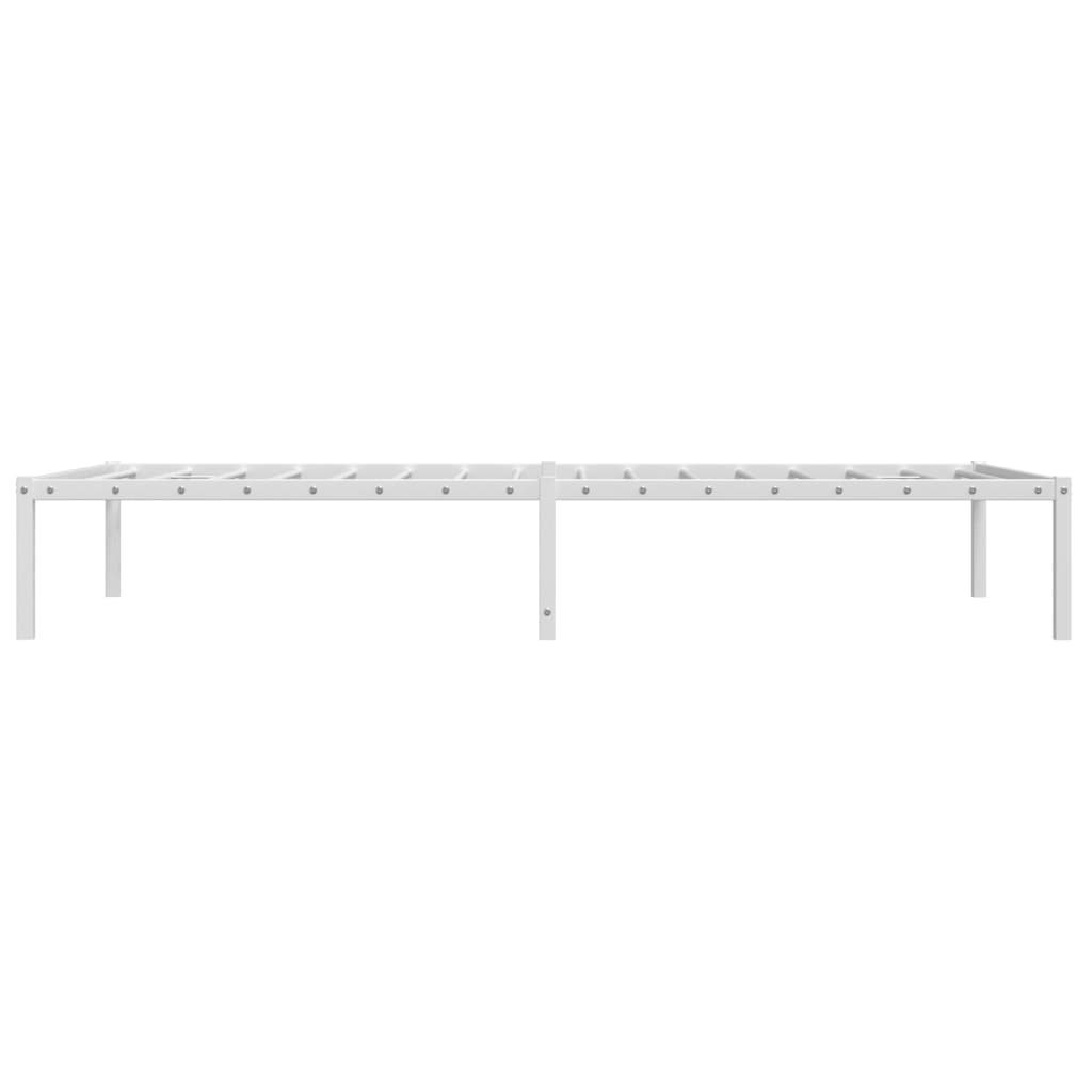 Bed frame metal white 100x200 cm