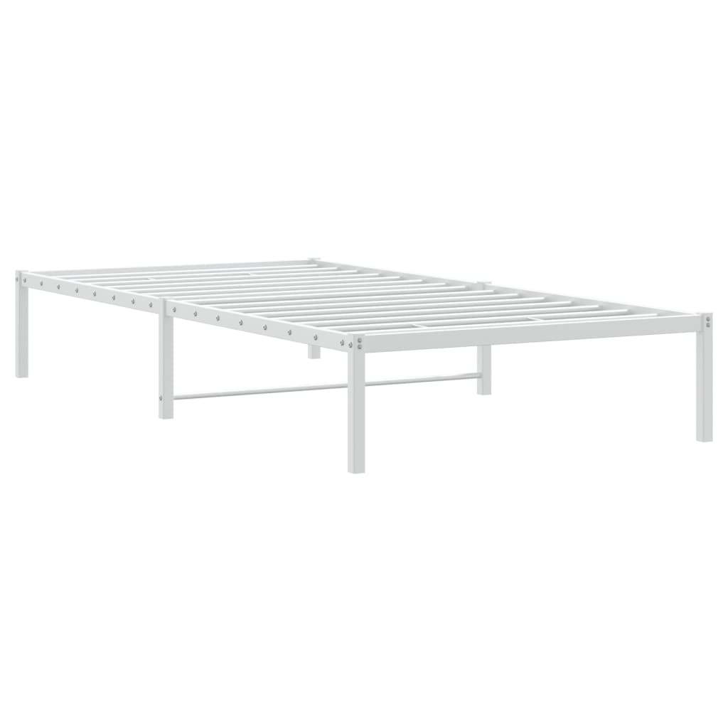 Bed frame metal white 100x200 cm