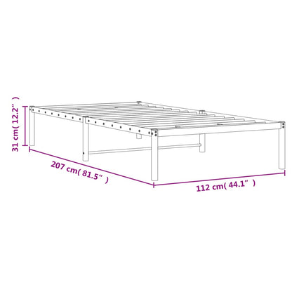 Bettgestell Metall Weiß 107x203 cm