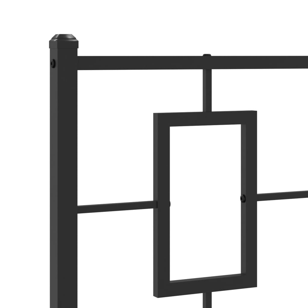 Bed frame with headboard metal black 100x190 cm