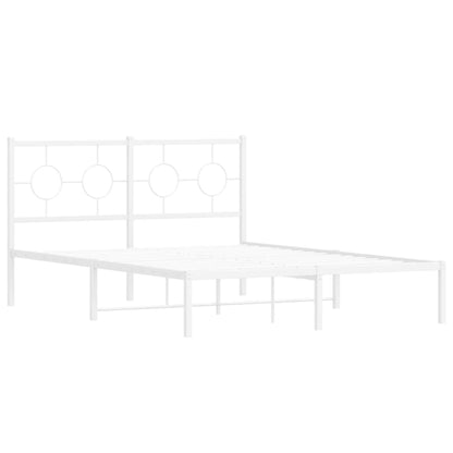 Bettgestell mit Kopfteil Metall Weiß 140x200 cm