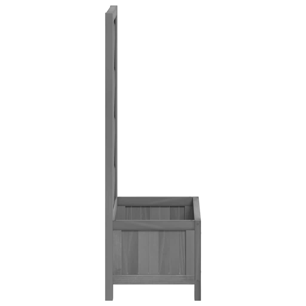 Pflanzkübel mit Spalier Grau 40x30x90 cm Massivholz Tanne
