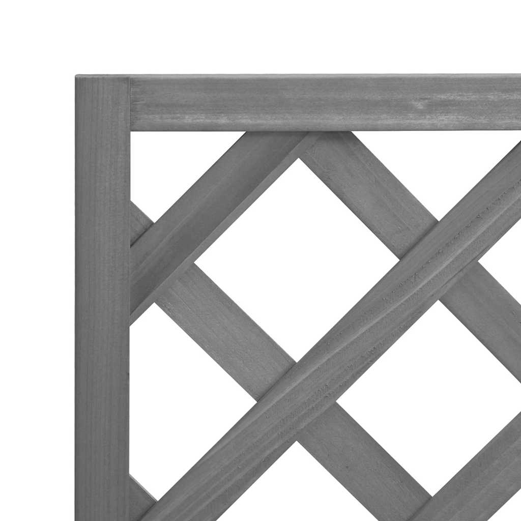 Pflanzkübel mit Spalier Grau 40x30x90 cm Massivholz Tanne