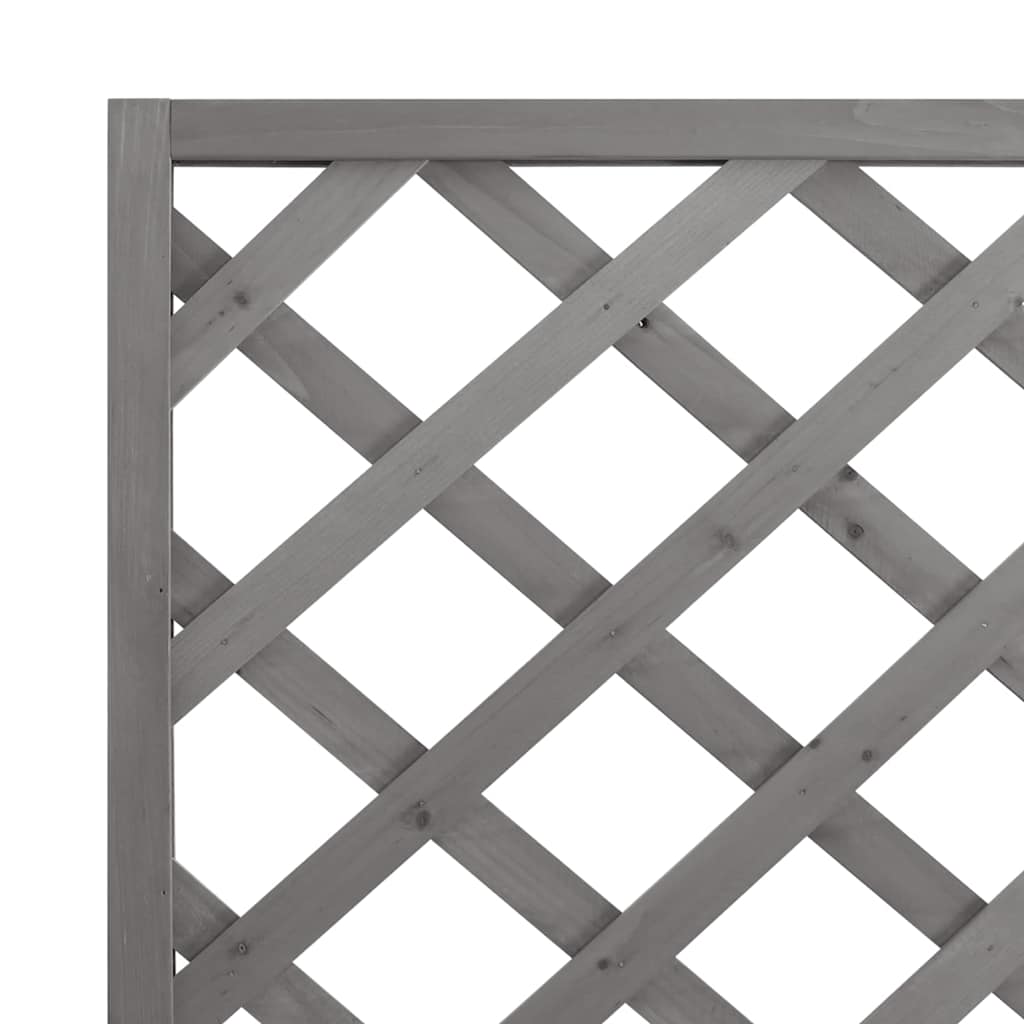 Pflanzkübel mit Spalier Grau 90x35x180 cm Massivholz Tanne
