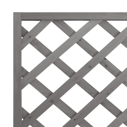 Pflanzkübel mit Spalier Grau 90x35x180 cm Massivholz Tanne