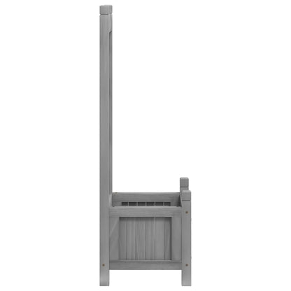 Pflanzkübel mit Spalier Grau 40x30x90 cm Massivholz Tanne