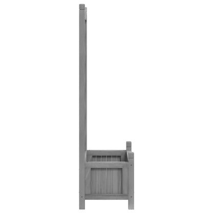 Pflanzkübel mit Spalier Grau 55x29,5x110 cm Massivholz Tanne