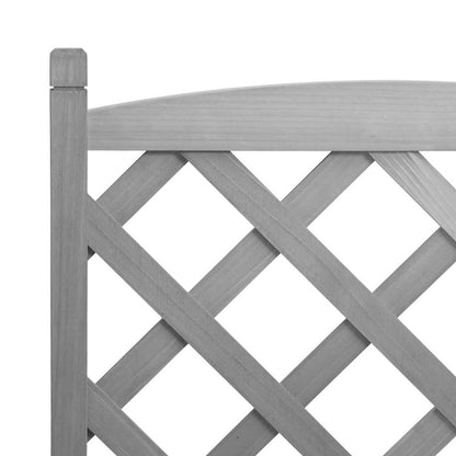Pflanzkübel mit Spalier Grau 55x29,5x110 cm Massivholz Tanne