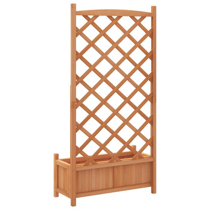 Pflanzkübel mit Spalier Braun 75x35x150 cm Massivholz Tanne