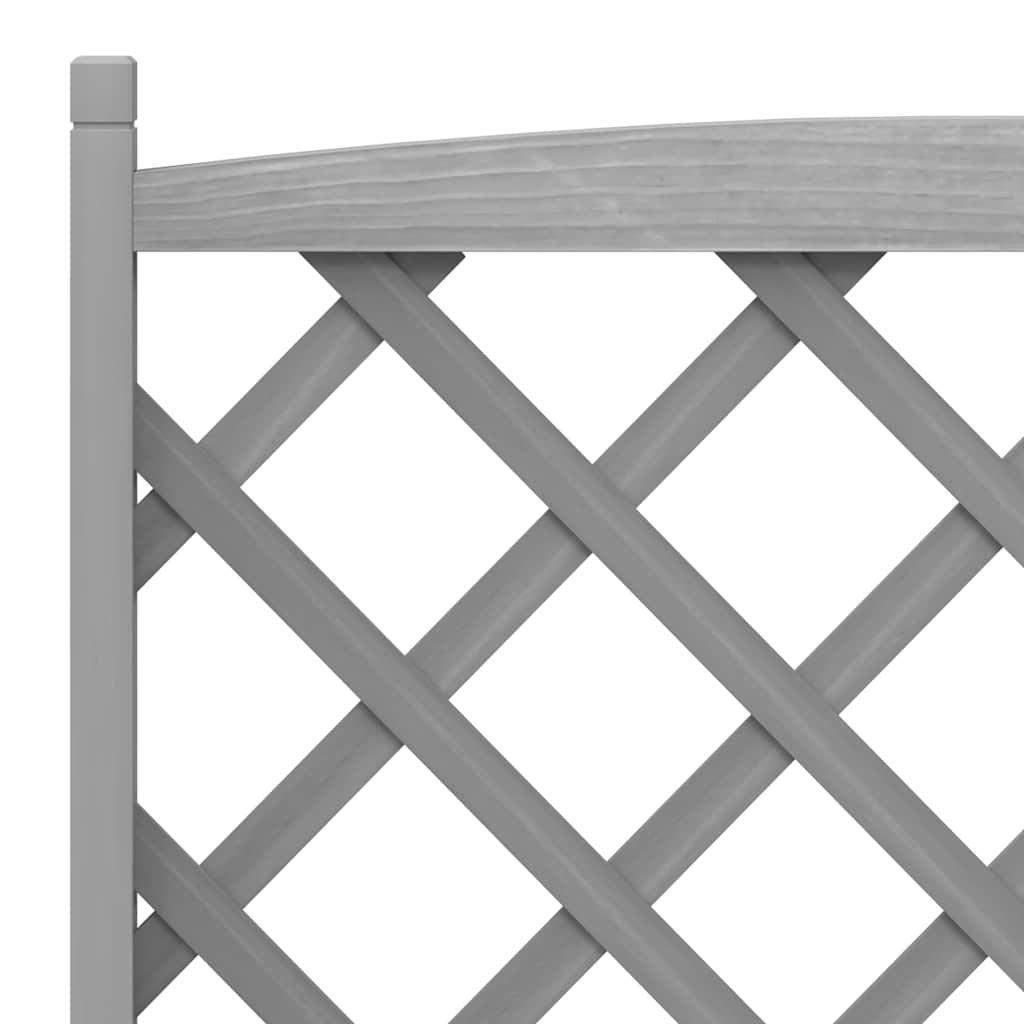 Pflanzkübel mit Spalier Grau 90x35x180 cm Massivholz Tanne
