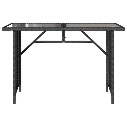2-tlg. Garten-Essgruppe mit Kissen Schwarz Poly Rattan