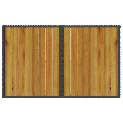 2-tlg. Garten-Essgruppe mit Kissen Schwarz Poly Rattan