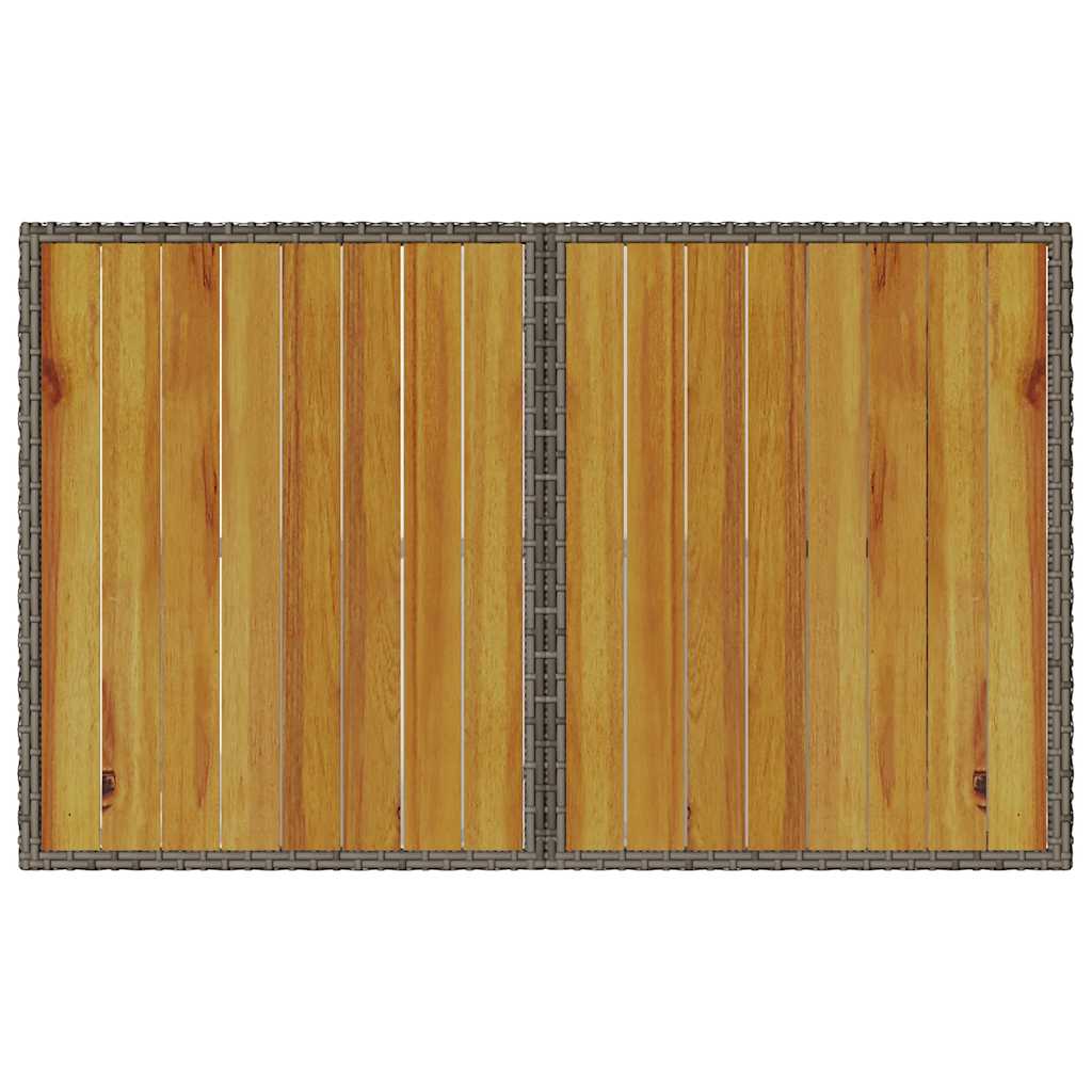 2-tlg. Garten-Essgruppe mit Kissen Grau Poly Rattan