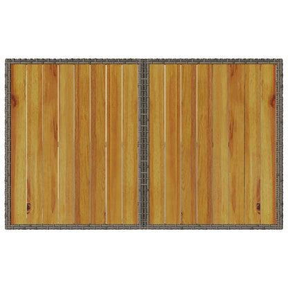 2-tlg. Garten-Essgruppe mit Kissen Grau Poly Rattan