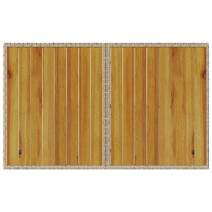 2-tlg. Garten-Essgruppe mit Kissen Beige Poly Rattan