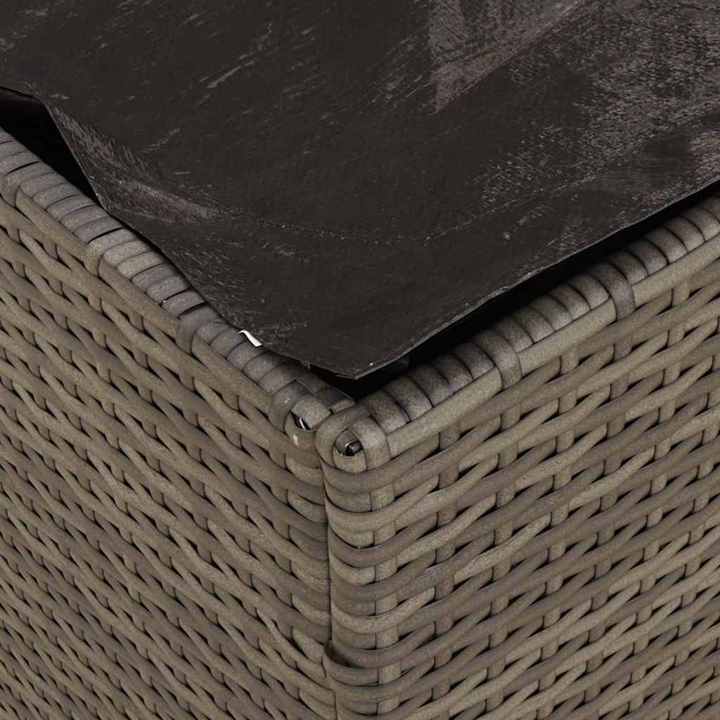 Kissenbox mit Speicher Grau 50 x 50 x 50 cm Poly-Rattan