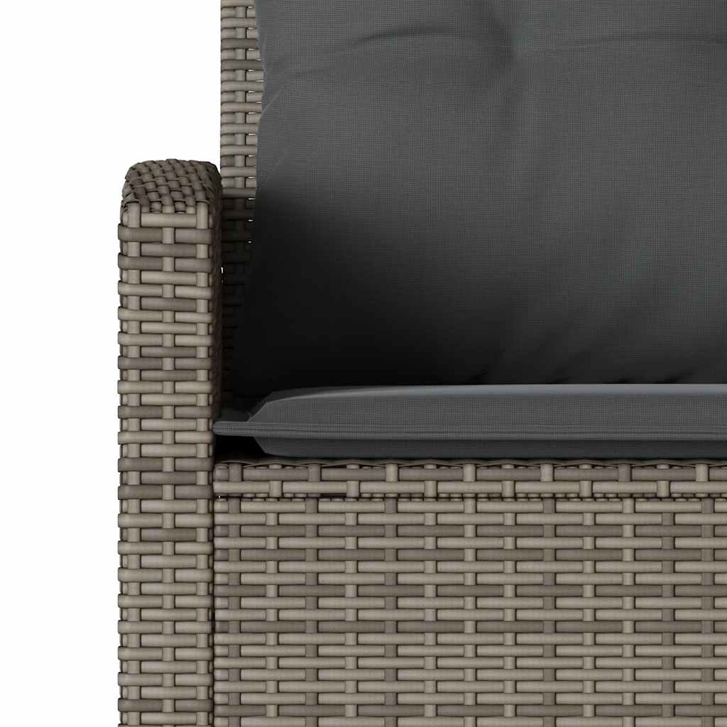 L-förmiges Couchsofa mit Kissen Graues Polyrattan