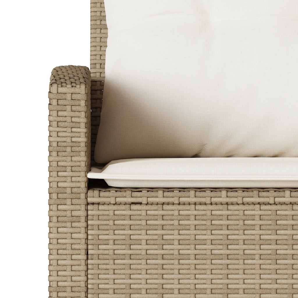 L-förmiges Couchsofa mit Kissen Beige Polyrattan