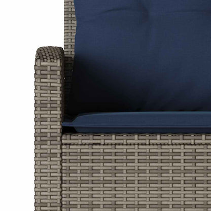 L-förmiges Couchsofa mit Kissen Graues Polyrattan
