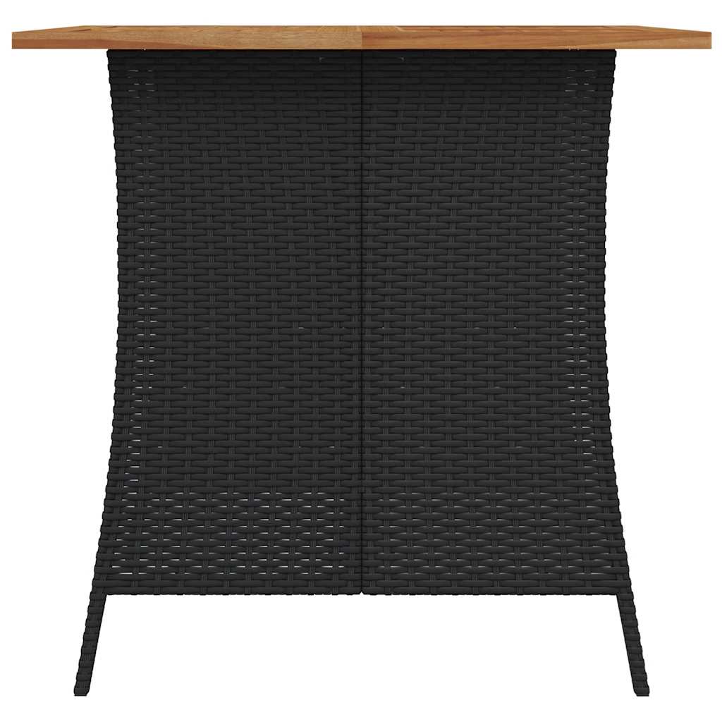5-tlg. Garten-Essgruppe mit Kissen Schwarz Poly Rattan