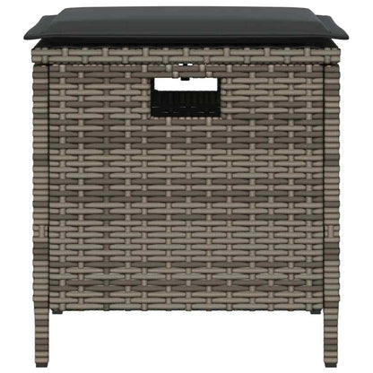 5-tlg. Garten-Essgruppe mit Kissen Grau Poly Rattan