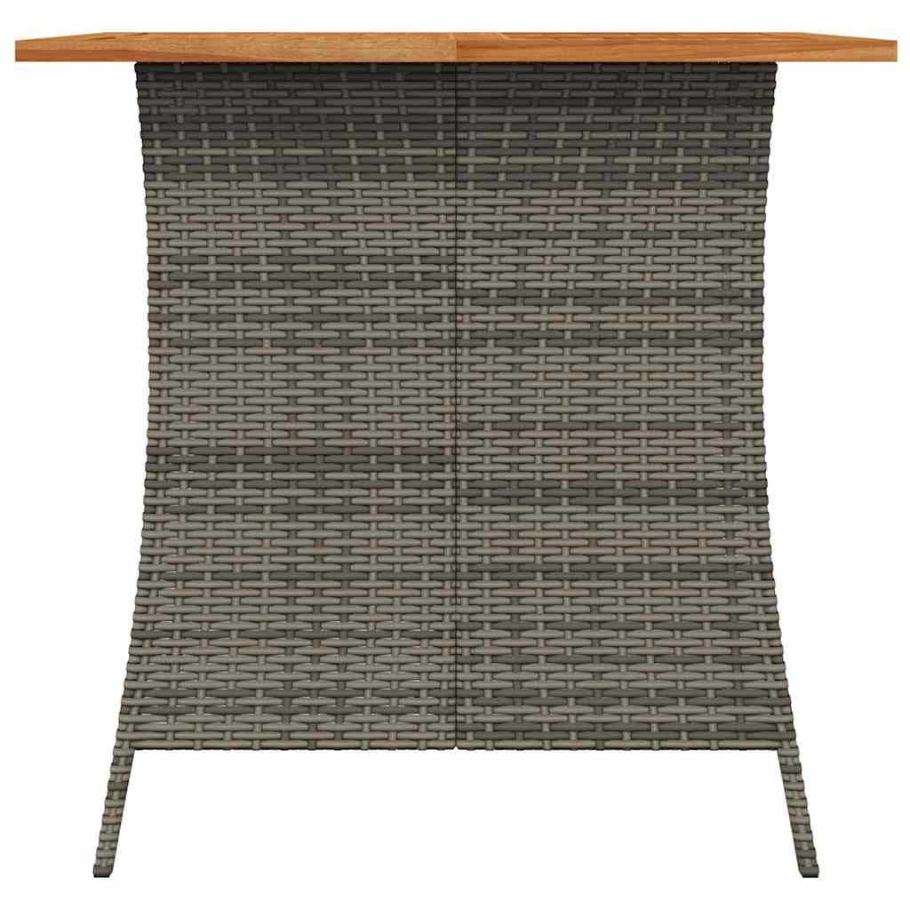 5-tlg. Garten-Essgruppe mit Kissen Grau Poly Rattan