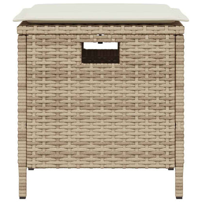 5-tlg. Garten-Essgruppe mit Kissen Beige Poly Rattan