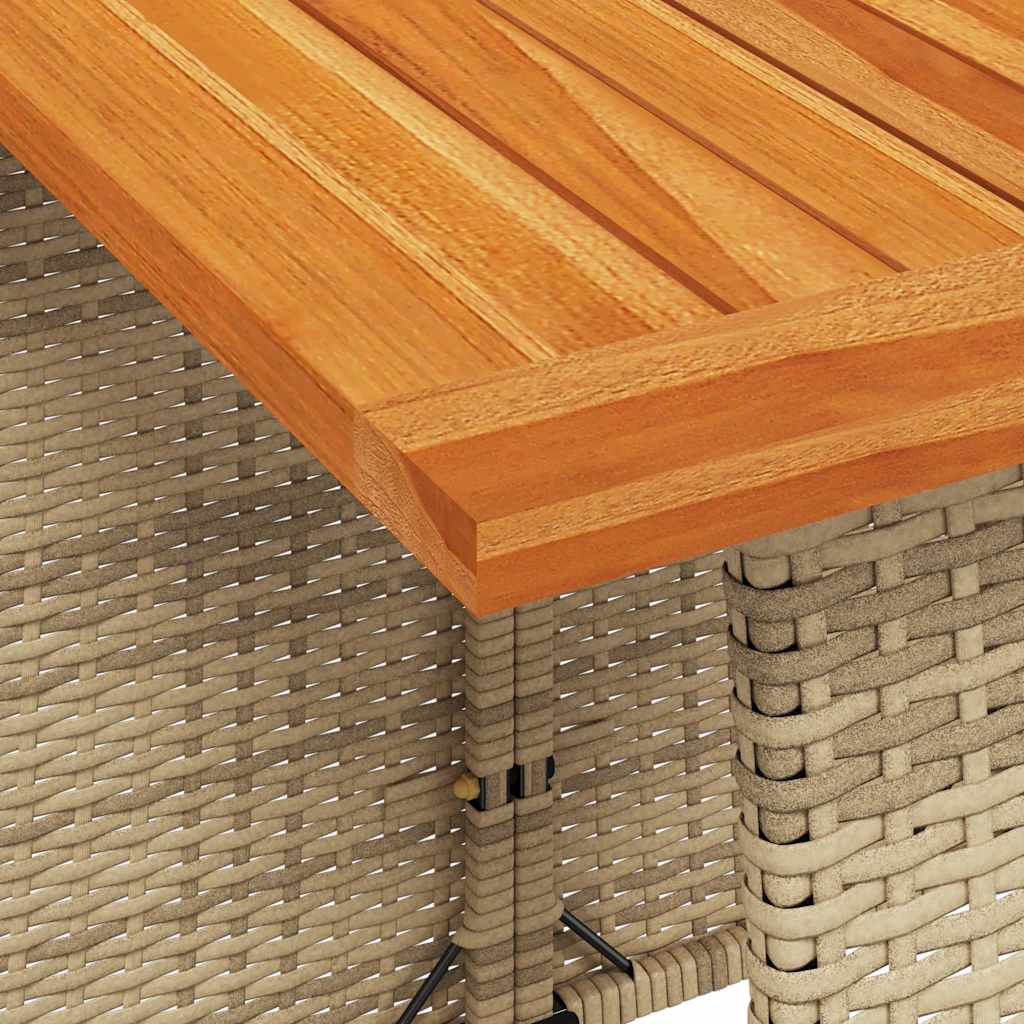 5-tlg. Garten-Essgruppe mit Kissen Beige Poly Rattan