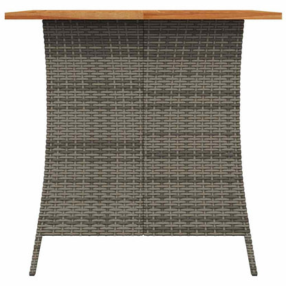5-tlg. Garten-Essgruppe mit Kissen Grau Poly Rattan