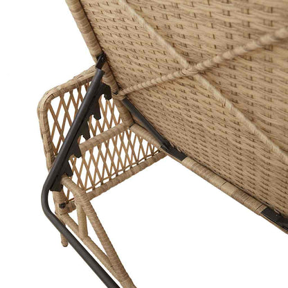 Sonnenliege Beige und Hellgrau 200 x 55 x 92 cm Poly-Rattan