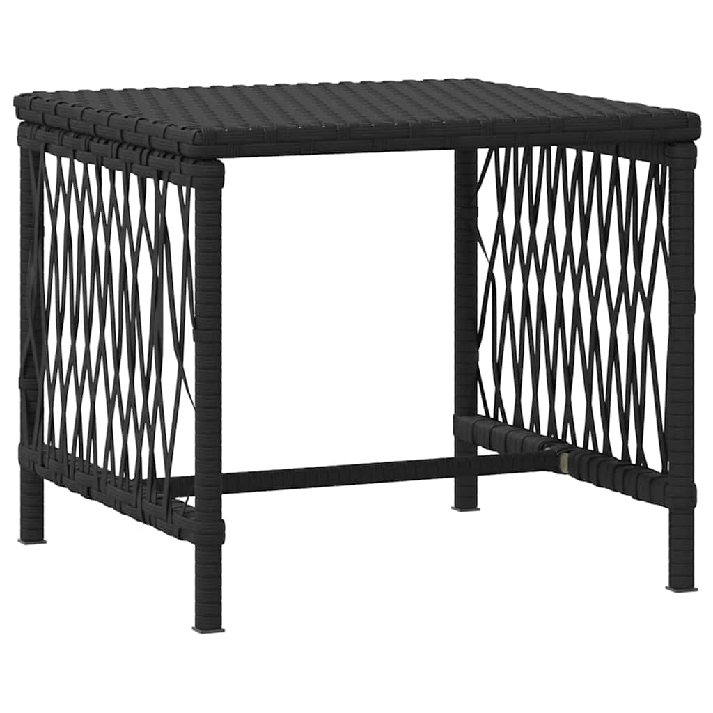 Sonnenliege 3 stk. Poly-Rattan Schwarz und Cremeweiß