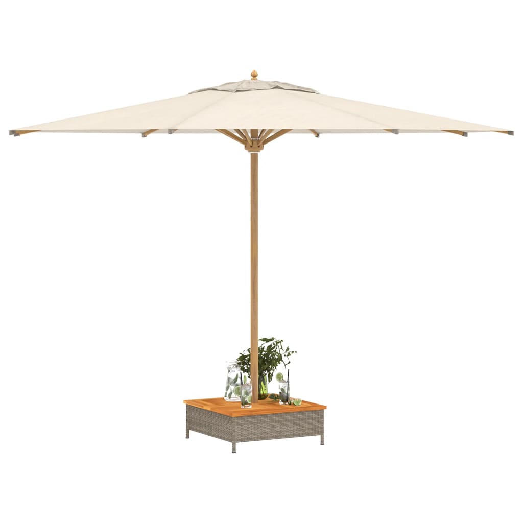 Housse pour pied de parasol gris 70x70x25 cm acacia